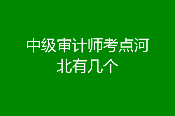 中级审计师考点河北有几个