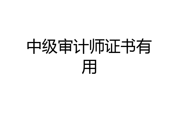 中级审计师证书有用