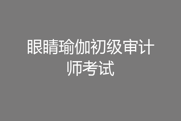 眼睛瑜伽初级审计师考试