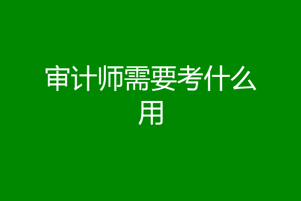 审计师需要考什么用