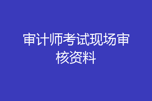 审计师考试现场审核资料