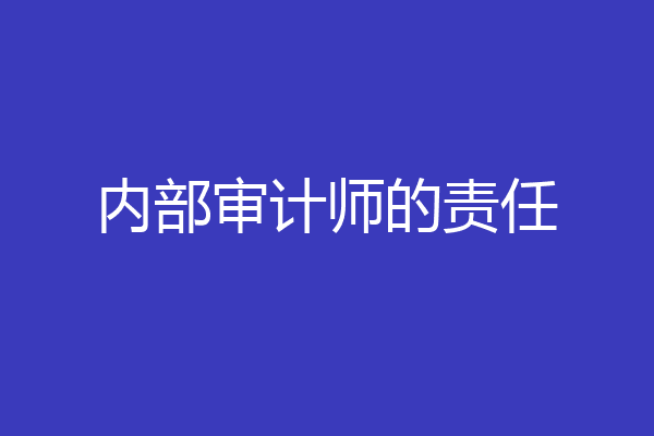 内部审计师的责任