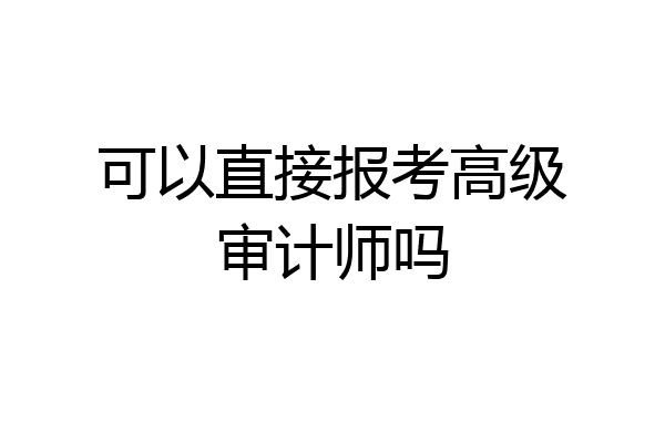 可以直接报考高级审计师吗