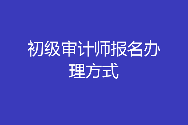 初级审计师报名办理方式