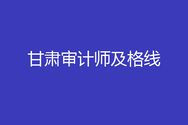 甘肃审计师及格线