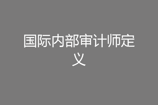 国际内部审计师定义