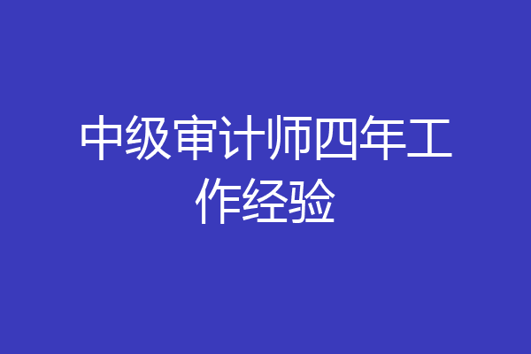 中级审计师四年工作经验