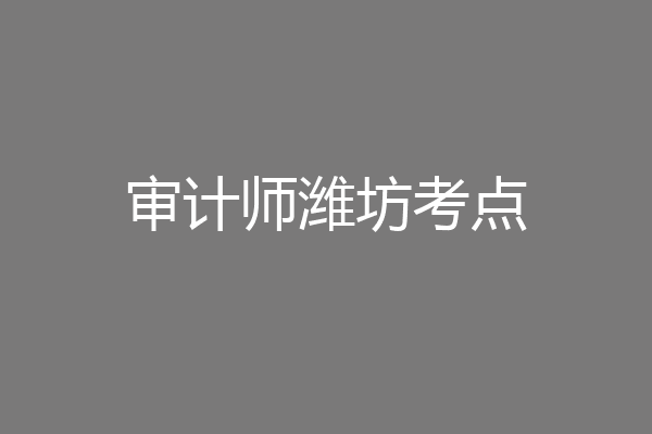 审计师潍坊考点
