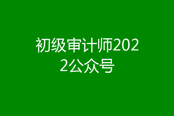 初级审计师2022公众号