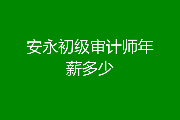 安永初级审计师年薪多少