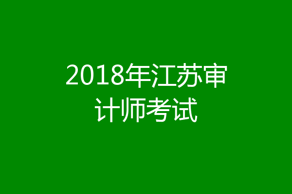 2018年江苏审计师考试