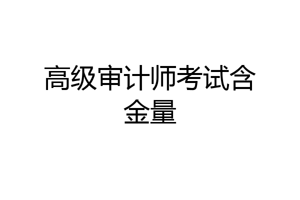 高级审计师考试含金量