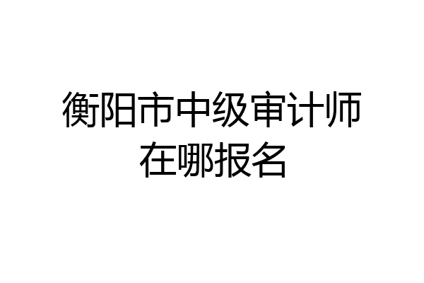 衡阳市中级审计师在哪报名