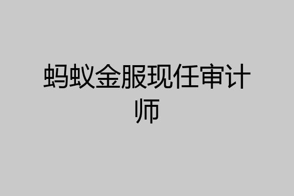 蚂蚁金服现任审计师