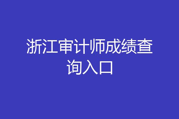 浙江审计师成绩查询入口