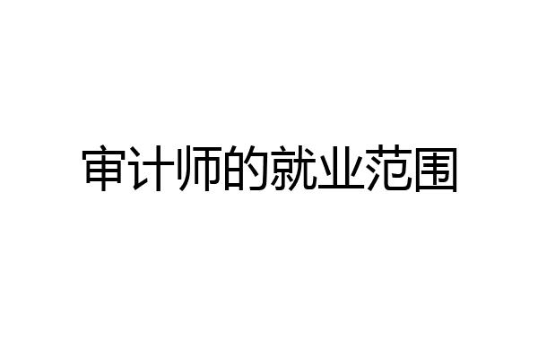 审计师的就业范围
