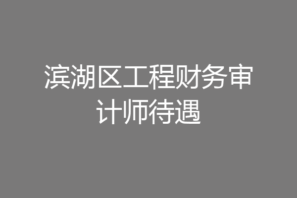 滨湖区工程财务审计师待遇