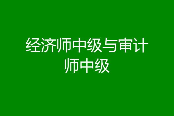经济师中级与审计师中级