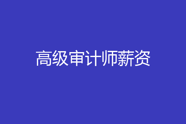高级审计师薪资