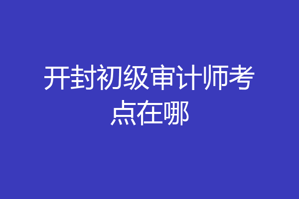 开封初级审计师考点在哪