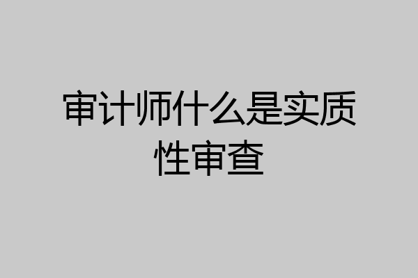审计师什么是实质性审查