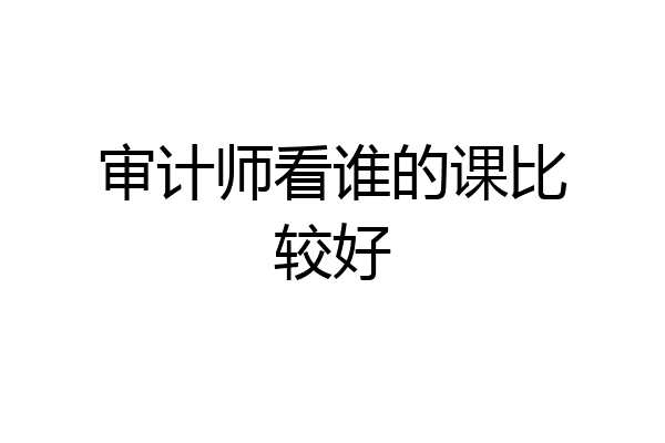 审计师看谁的课比较好