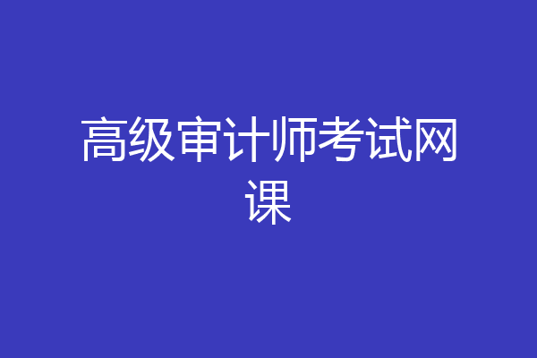 高级审计师考试网课