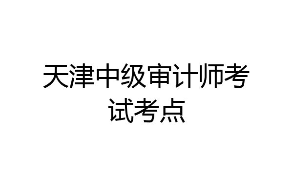 天津中级审计师考试考点