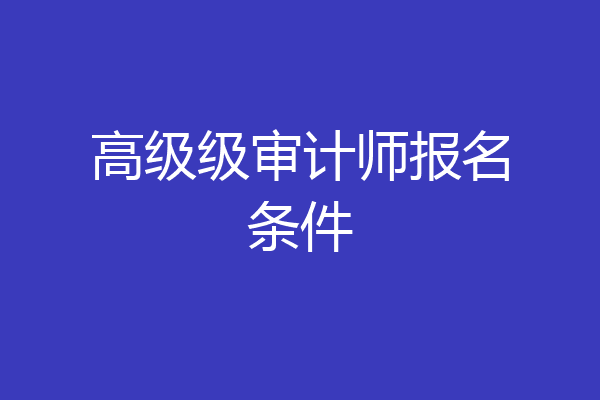 高级级审计师报名条件