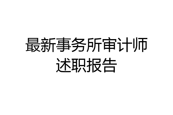 最新事务所审计师述职报告