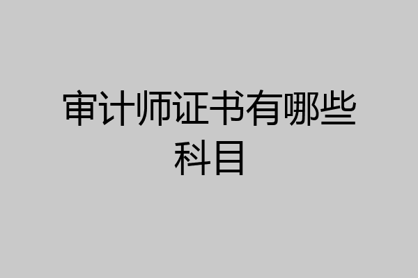 审计师证书有哪些科目