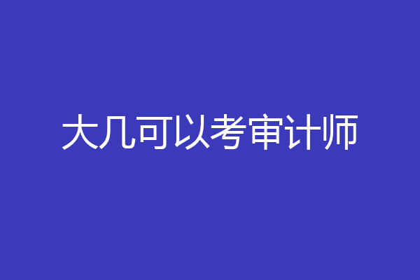 大几可以考审计师