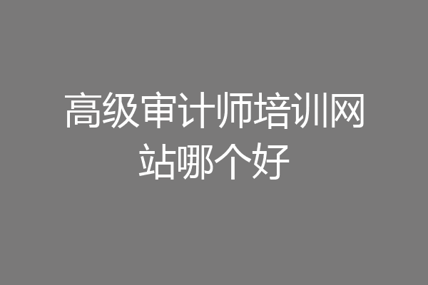 高级审计师培训网站哪个好