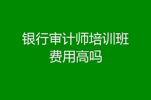 银行审计师培训班费用高吗