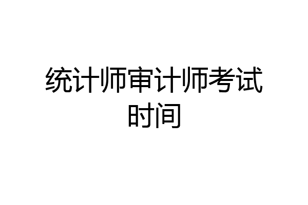 统计师审计师考试时间
