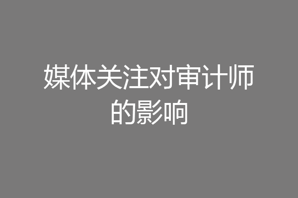 媒体关注对审计师的影响