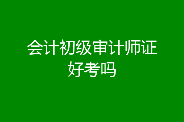 会计初级审计师证好考吗