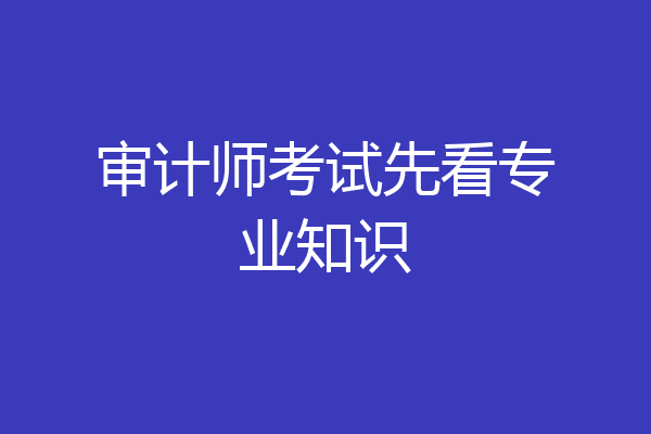 审计师考试先看专业知识