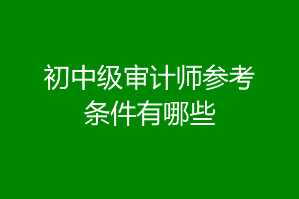 初中级审计师参考条件有哪些