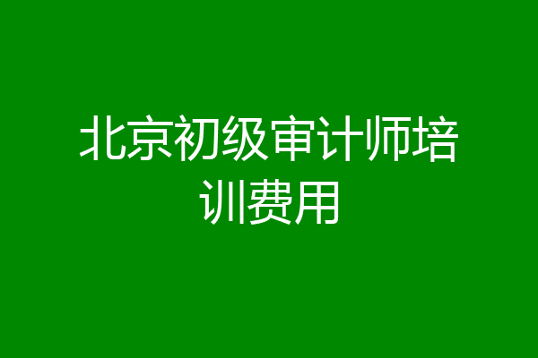 北京初级审计师培训费用
