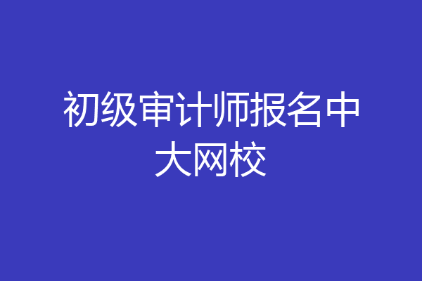初级审计师报名中大网校