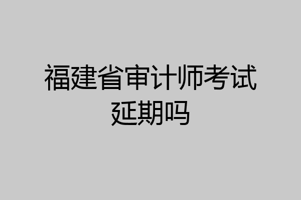 福建省审计师考试延期吗