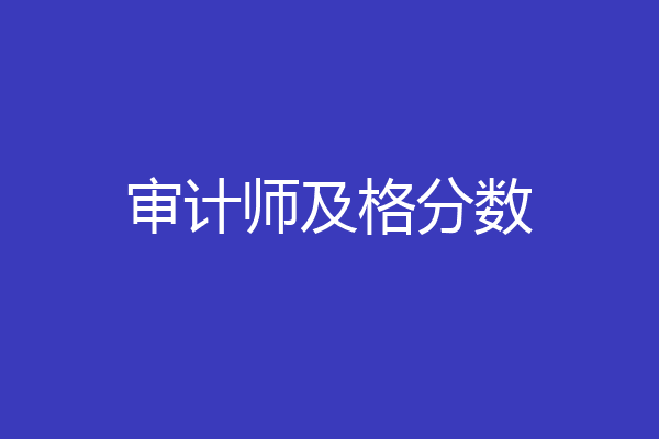 审计师及格分数