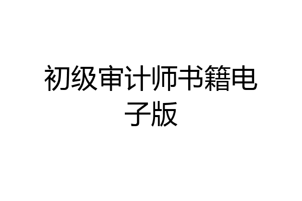 初级审计师书籍电子版