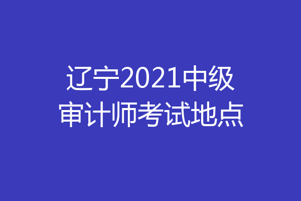 辽宁2021中级审计师考试地点