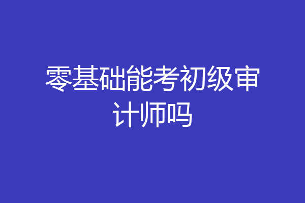 零基础能考初级审计师吗