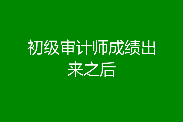 初级审计师成绩出来之后