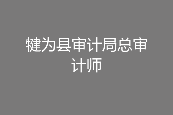 犍为县审计局总审计师