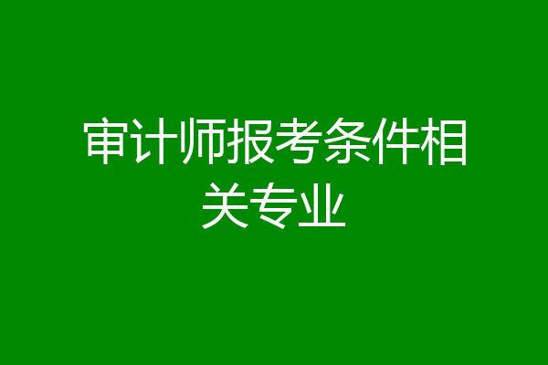 审计师报考条件相关专业