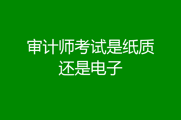审计师考试是纸质还是电子